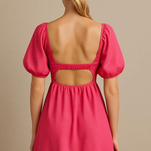 Pink satin mini dress large - Picture 2 of 6